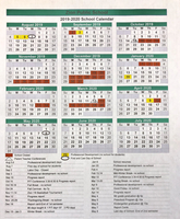 Zion School 2019/2020 Calendar