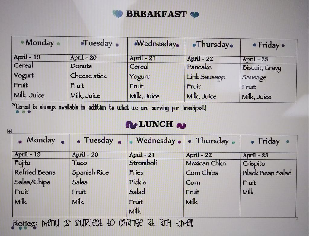MENU: 4-19 / 4-23