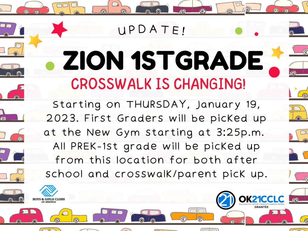 First Grade Crosswalk/ Parent Pick-up Location